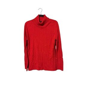 Parkhurst Turtleneck Sweater Size M Red Made In Canada Cotton Blend
